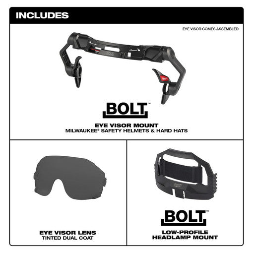 Milwaukee 48-73-1415, BOLT™ Eye Visor - Tinted Dual Coat Lens (Compatible with Milwaukee® Safety Helmets & Hard Hats)