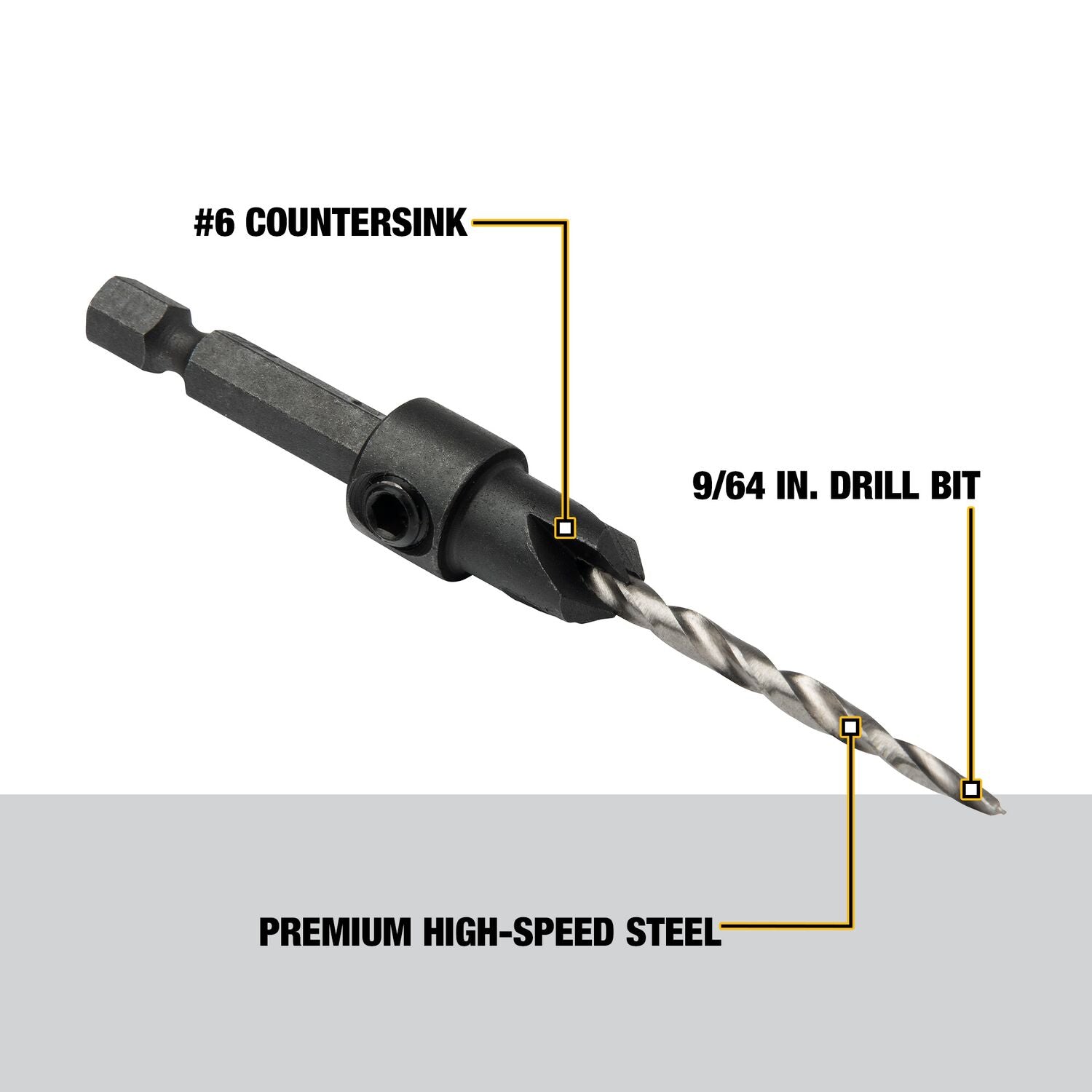 DEWALT DW2567, #6 Countersink with 9/64'' Drill Bit