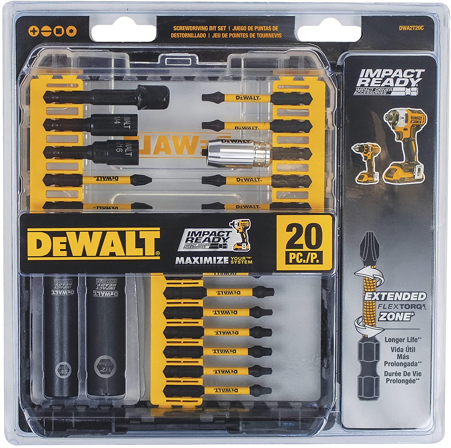 DEWALT DWA2T20C, 20 pc FLEXTORQ Set