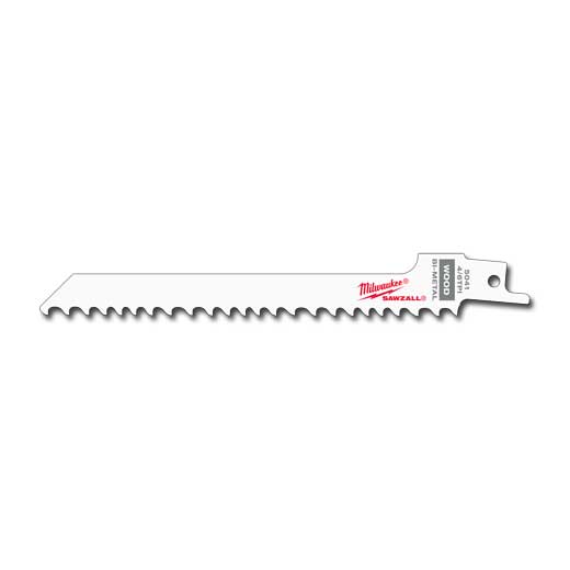 Milwaukee 48-00-5041, 6" 4/6 TPI SAWZALL Blades (5/pkg)