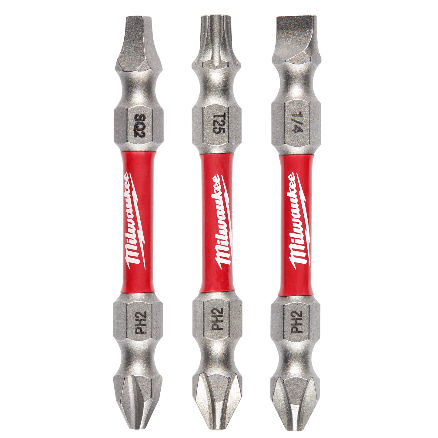 Milwaukee 48-32-4319, SHOCKWAVE Impact Duty™ PH2/SQ2/T25 Double Ended Bits 3PC