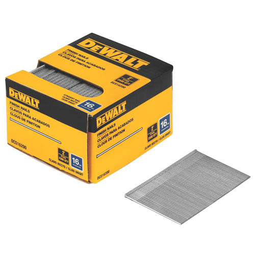 DEWALT DCS16200, 16 Gauge 2'' Straight Finish Nail (2,500/box)