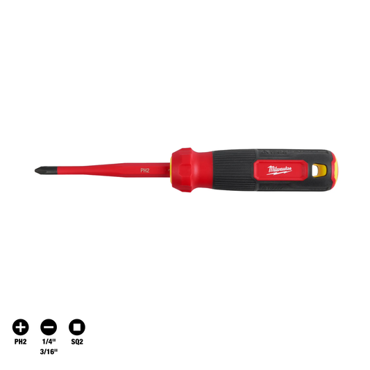 Milwaukee 48-22-2216, 4-in-1 1000V Insulated Slim Tip Multi-Bit Screwdriver