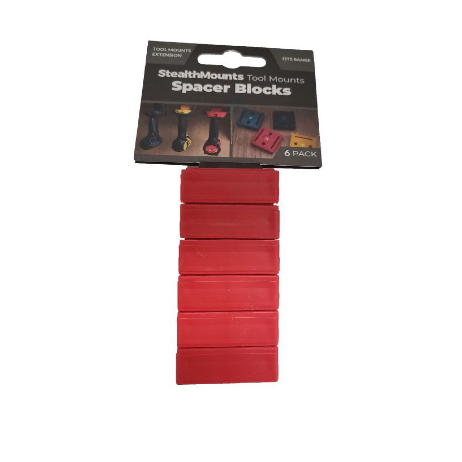 StealthMounts TMSPACE-RED-6, Optional Universal Spacer (12mm) - 6 pk - Red