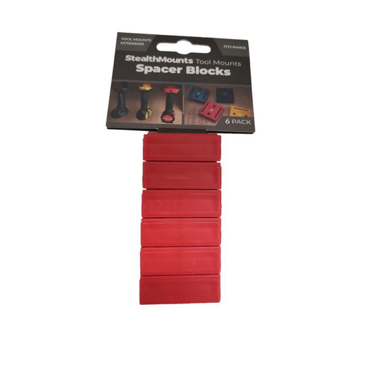 StealthMounts TMSPACE-RED-6, Optional Universal Spacer (12mm) - 6 pk - Red