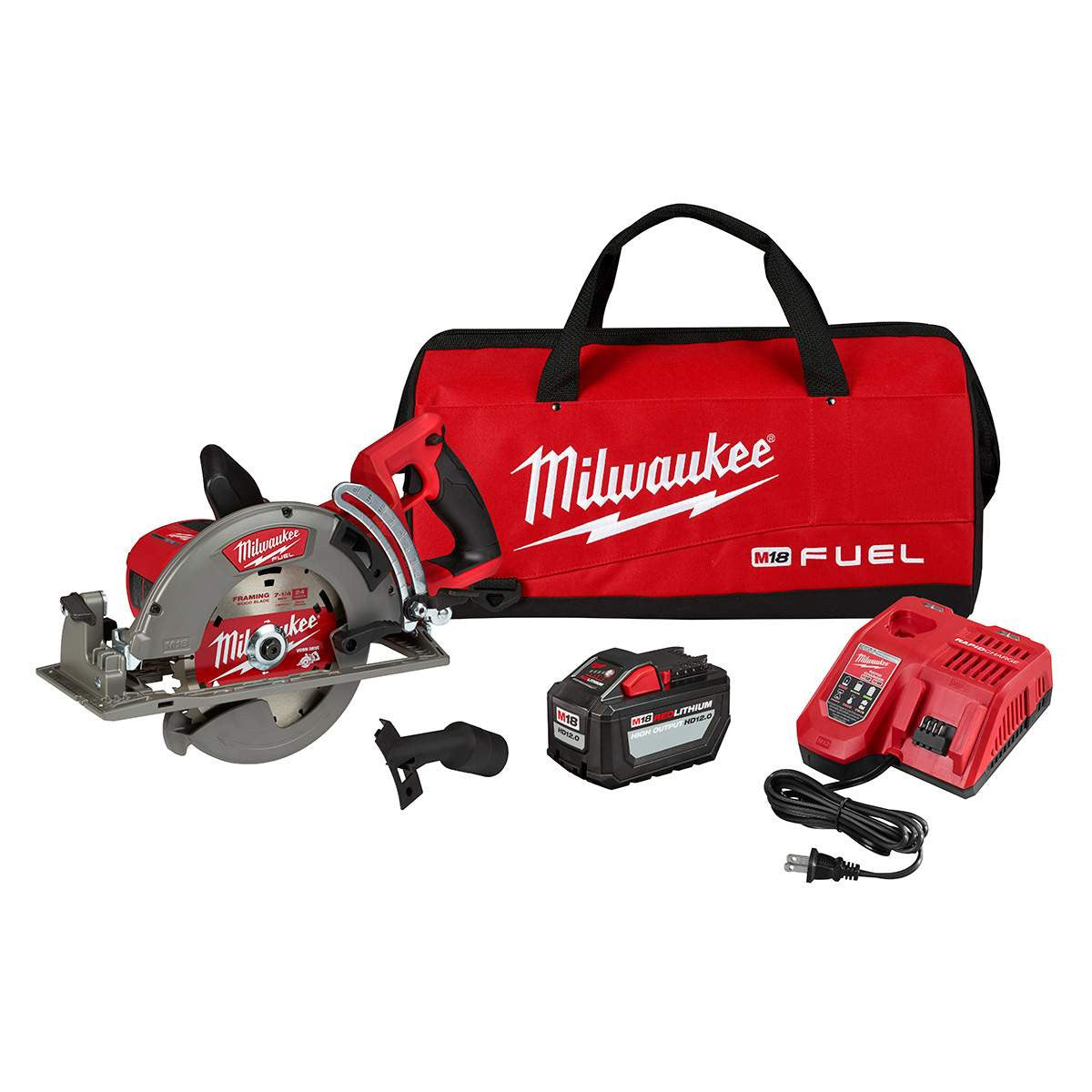 Milwaukee 2830-21HD, M18 FUEL Brushless Rear Handle 7-1/4" Circular Saw Kit (12.0 Ah)