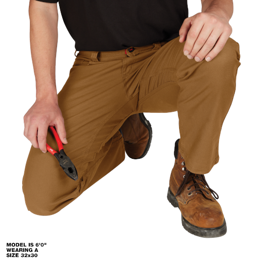 Milwaukee 701K Men's Heavy Duty Flex Work Pants with 6 Pockets - Khaki