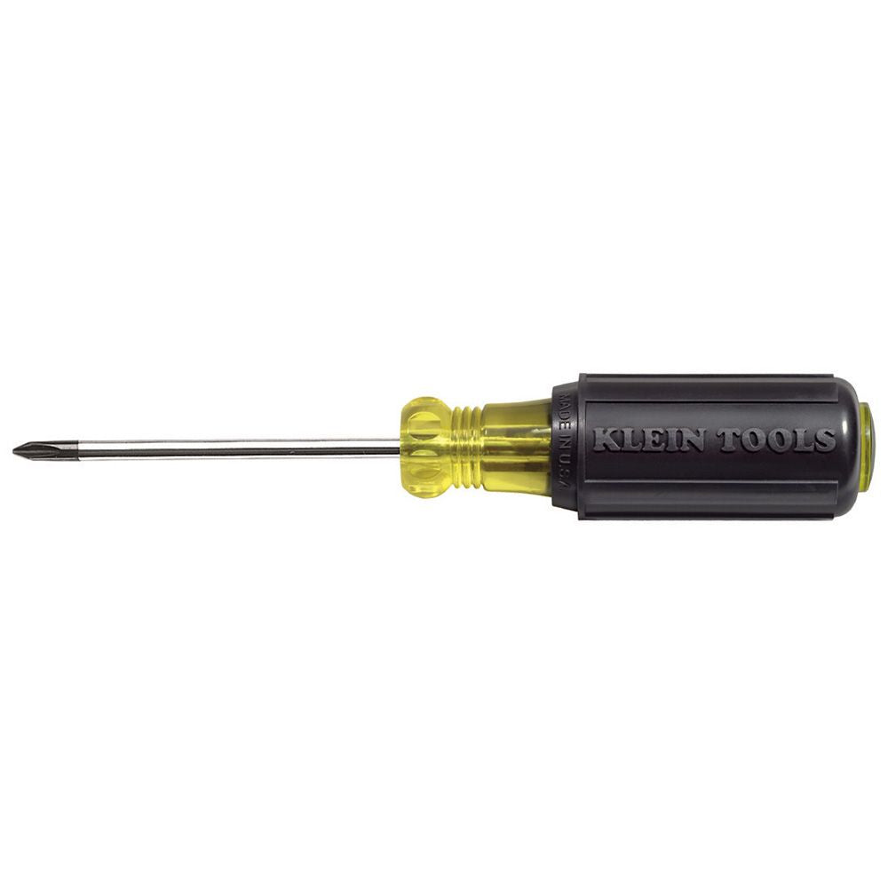Klein Tools 603-3, #1 Phillips Screwdriver, 3-Inch Round Shank
